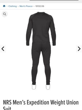 NRS Men's Expedition Weight Union Suit — Black